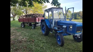 Zetor 4011 + vlek 5t - original sound - výjezd dvou kopců s plnou fůrou dřeva