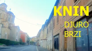 Knin, Dalmatia, driving a car through the city, June 2023