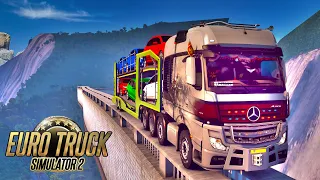 Terrifying Car Transport 😱 Narrow Roads 🚚🏞️euro truck simulator 2 #ets2 #4k