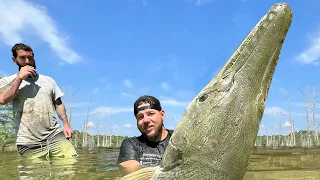 GIANT GATOR GAR! OUR BIGGEST FISH EVER!