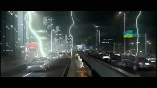 I put Electric Avenue by Eddie Grant over the lightning scene from Geostorm