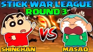 Shinchan vs Masao in stick war league 😱🔥 | Round 3 | Shinchan playing stick war 3 😂 | Who will win?