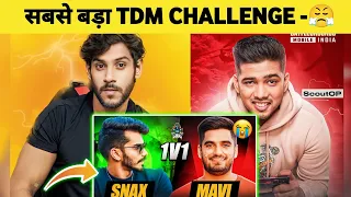 😱 THE IMPOSSIBLE TDM CHALLENGE AGAINST BEST T1 PLAYER IN INDIA !@sc0utOP  @MAVIOP@SnaxGaming