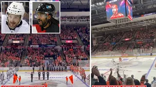 Moment Matt Petgrave is given a standing ovation as he appears on ice after Adam Johnson incident