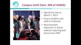 Understanding Campus SaVE: Strategies for Partnership and Prevention