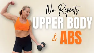 25 MIN TONED UPPER BODY + ABS Workout With Weights | NO REPEAT | Summer Body Shred Challenge