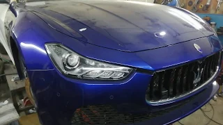 Maserati Ghibli ремонт комбинированного алюминие - железного кузова
