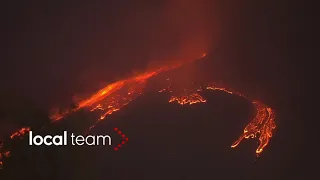 Etna, eruzione in time-lapse: colata da 2 telecamere