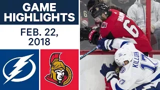 NHL Game Highlights | Lightning vs. Senators - Feb. 22, 2018