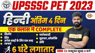 UPSSSC PET 2023 | HINDI | HINDI FOR UPSSSC PET | हिन्दी CLASS अंतिम 4 दिन | BY MOHIT SIR