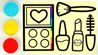 Sand painting & coloring rainbow makeup tools for kids and toddlers