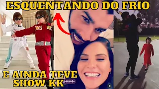 Andressa Suita mostra Gusttavo Lima e os filhos BRINCANDO e ESQUENTANDO do FRIO KKKK