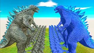 Color Godzilla War - Growing Legendary Godzilla 2014 VS Blue Godzilla - Animal Battle Simulator