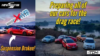 We broke our Octavia VRS' suspension + Preparing all of our cars for the drag race!