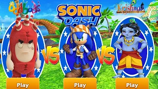 Sonic Dash - New Character - Pirate Sonic VS Oddbods Turbo Run VS Little Krishna