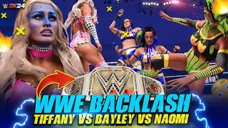 ⚡Wwe 2k24 : Naomi vs. Bayley vs. Tiffany Stratton - Wwe Backlash 2024 | WWE Women's Championship 💥