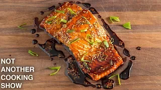 roasted TERIYAKI SALMON with HOMEMADE TERIYAKI SAUCE