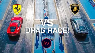 F12 TDF v Aventador S - Ultimate V12 Drag Race!