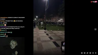 xQc reacts to Person being on TikTok Live at UCLA Protests