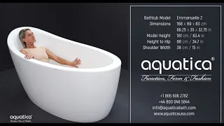 Aquatica Emmanuelle 2 Freestanding Bathtub Demo Video for Short People