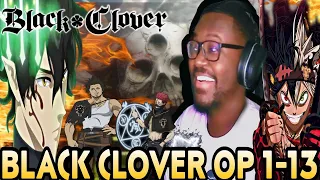 ANIME NERD* REACTS FIRST TIME WATCHING BLACK CLOVER OPENINGS 1-13  ( This Was Too Much Fun)