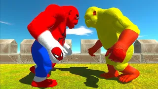 SPIDERMAN GORO vs ALBINO T-REX vs SAITAMA GORO DEATH RUN - Animal Revolt Battle Simulator