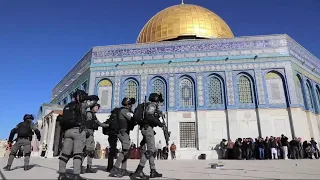 درگیری ماموران اسرائیل و فلسطینیان در محوطه مسجد الاقصی