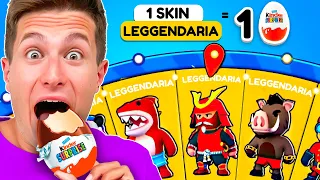 OGNI SKIN LEGGENDARIA SPECIALE TROVATA MANGIO KINDER SU STUMBLE GUYS!🍫