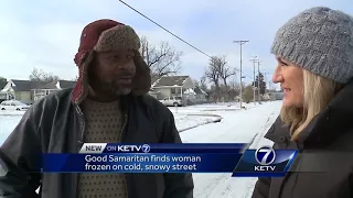 Good Samaritan finds woman frozen on cold, snowy street