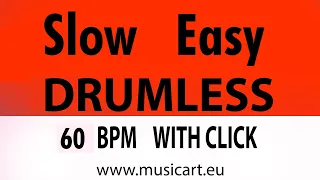 Slow Easy Backing Track for Drums Beginners | 60 bpm with click