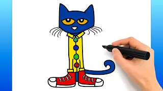How To Draw Pete The Cat (Easy Drawing Tutorial)