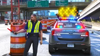 Biggest construction work zone in Los Santos!! (GTA 5 Mods - LSPDFR Gameplay)