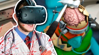 ОПЕРАЦИЯ НА МОЗГ БЕЗ СВЕТА! | Часть 2 | Surgeon Simulator (HTC Vive)