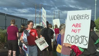 Amazon employees, unions protest working conditions