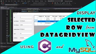 C# - Display Selected Row from DataGridView to Textboxes