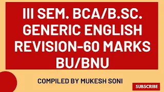 3-BCA/B.SC.:GENERIC ENGLISH-EXAM REVISION-BU/BNU