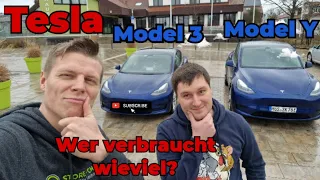 Verbrauchsunterschied - Tesla Model Y & Model 3