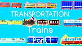 Railway Vehicles Learning Names and Sounds of Trains Fun Cartoon Pictures for Kids Transports Video