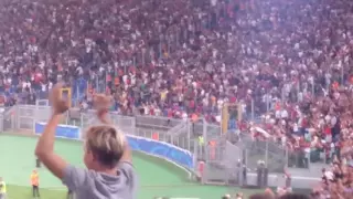 Roma Barça, gol Florenzi esultanza Cristian Totti