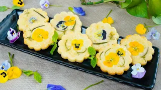DIY - How To Make Edible Flower Shortbread Cookies (Satisfying) - Cooking ASMR - Cute Kitchen