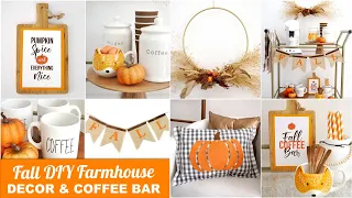 DIY Farmhouse Fall Coffee Bar with 4 Craft Decor Projects 🍂