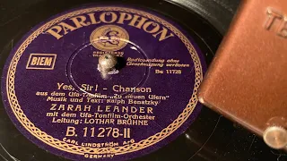 Zarah Leander - Yes, Sir! - 78 rpm - Parlophon B11278 - 1937