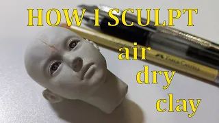 How to start sculpting a face step by step | Air dry clay 🌱💚