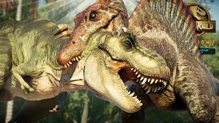 NEW SPINOSAURUS KILL ANIMATIONS ON T-REX, INDOMINUS & MORE!! - Jurassic World Evolution 2 | Update 7