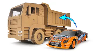 How to Make RC Dump Truck from Cardboard！