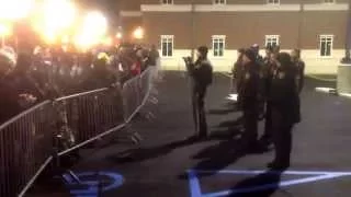 Confrontation Between Protestors And Police Outside Ferguson Police Station