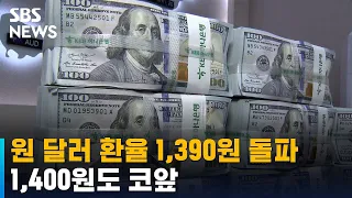원 달러 환율 1,390원 돌파…1,400원도 코앞 / SBS
