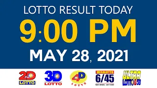 Lotto Results Today May 28 2021 9pm Ez2 Swertres 2D 3D 4D 6/45 6/58 PCSO