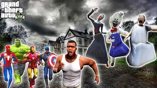 Franklin and Avengers Fight With Evil Nun, Granny, Ice Scream in gtav | GTAV Avengers