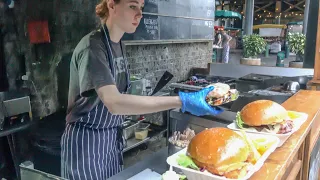 Big Burgers and Lots of Melted Cheese. Traditional London Street Food